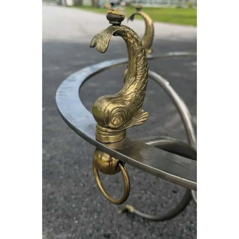 Brass Koi Fish Dolphin Screw on Part Solid Decor Repurpose Furniture Piece